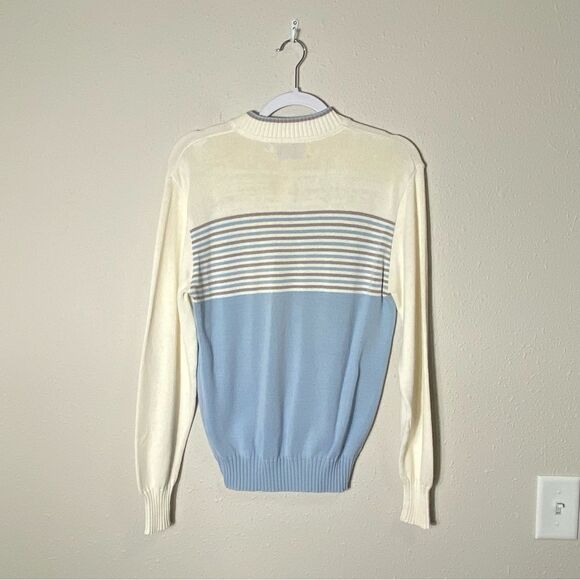 Vintage Winona Knits Pastel Striped Knit Henley Sweater Men's Size Medium - Picture 6 of 13
